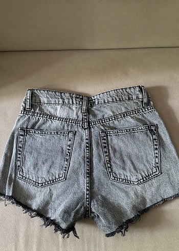 Diğer Gri fermuarlı Kadın Kot Şort