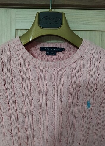 m Beden Pembe Ralph Lauren Saç Örgü Kazak 