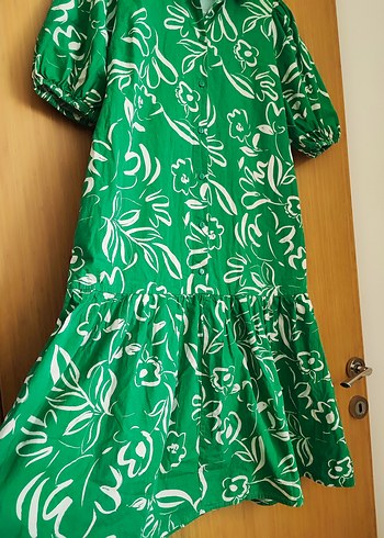 LC Waikiki Yeşil Bohem Desenli Midi Elbise