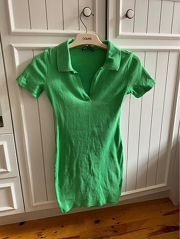 Yeşil mini elbise zara marka