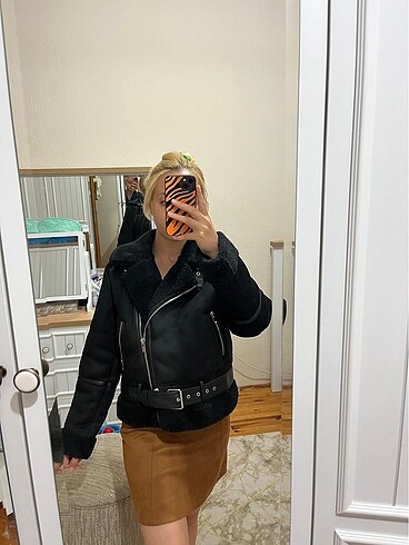 s Beden siyah Renk Stradivarius siyah biker mont