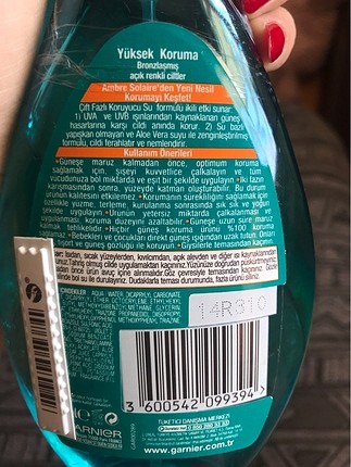 Beden Garnier 30 spf koruyucu su