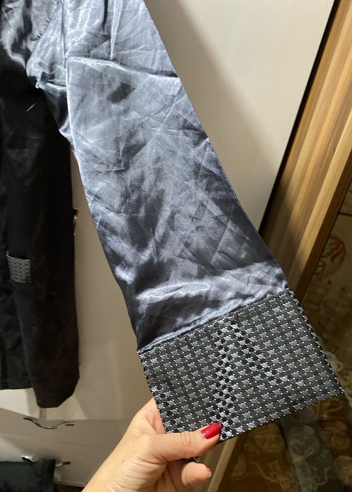 Erkek saten pijama ropdöşambır - Görsel 4