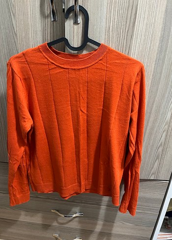 Turuncu Triko Kadın Uzun Kollu Kazak - Görsel 3