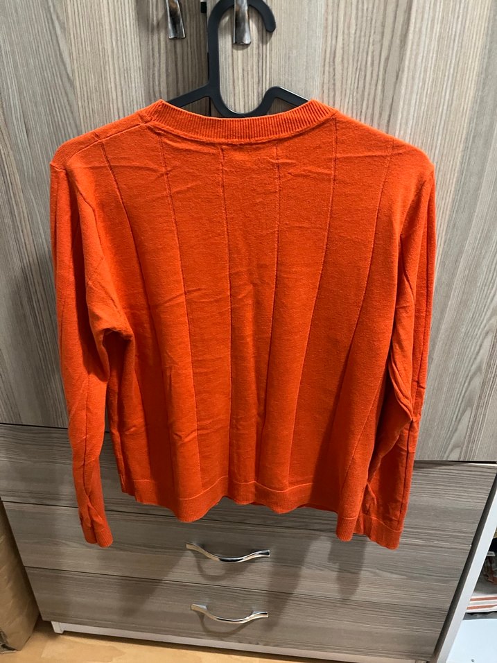 Turuncu Triko Kadın Uzun Kollu Kazak - Görsel 2