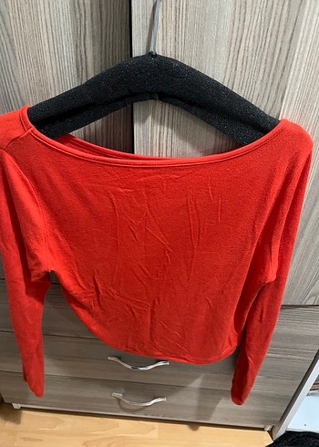 Kırmızı Uzun Kollu Dar Kesim Kadın Body - Görsel 2