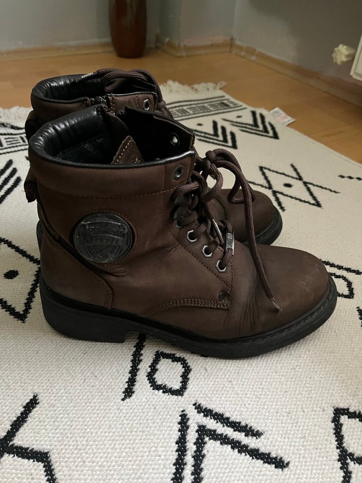 Kahverengi Süet Kadın Botları Blok Topuklu - Görsel 2