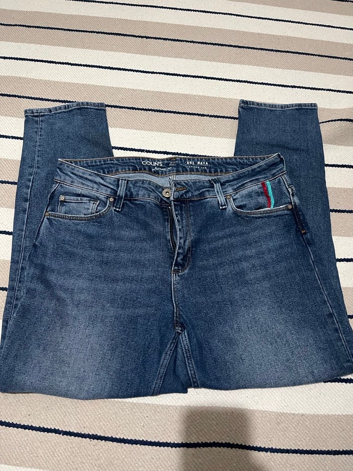 Kadın Mavi Normal Boy Denim Pantolon - Görsel 3
