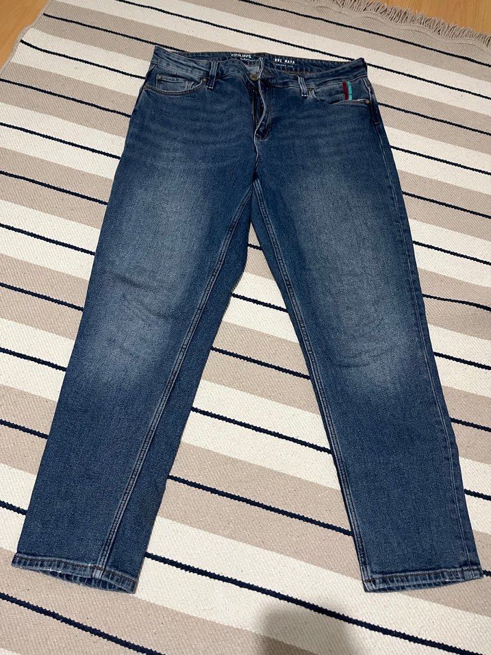 Kadın Mavi Normal Boy Denim Pantolon - Görsel 2