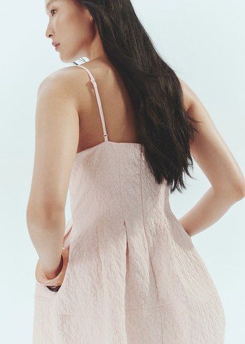 H&M Pembe Askılı Midi Elbise - Görsel 3