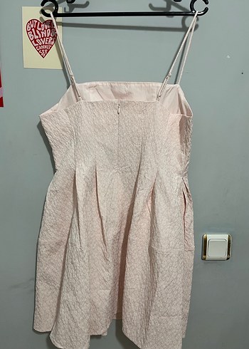 H&M Pembe Askılı Midi Elbise - Görsel 6