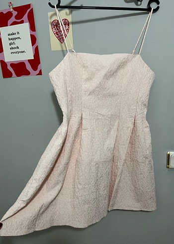 H&M Pembe Askılı Midi Elbise - Görsel 5