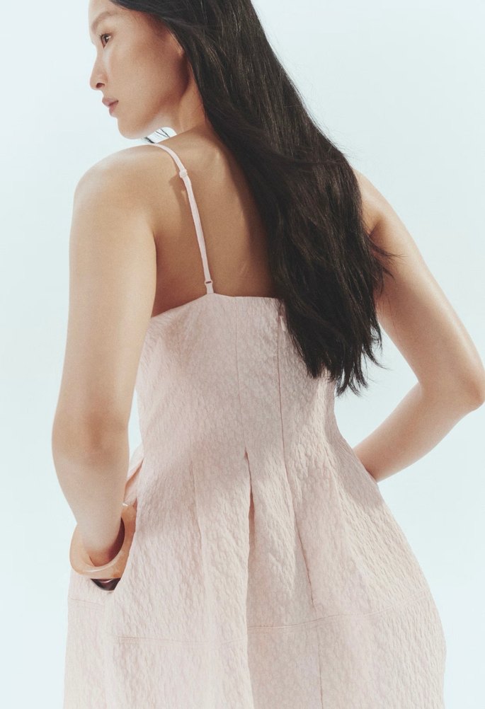 H&M Pembe Askılı Midi Elbise - Görsel 3