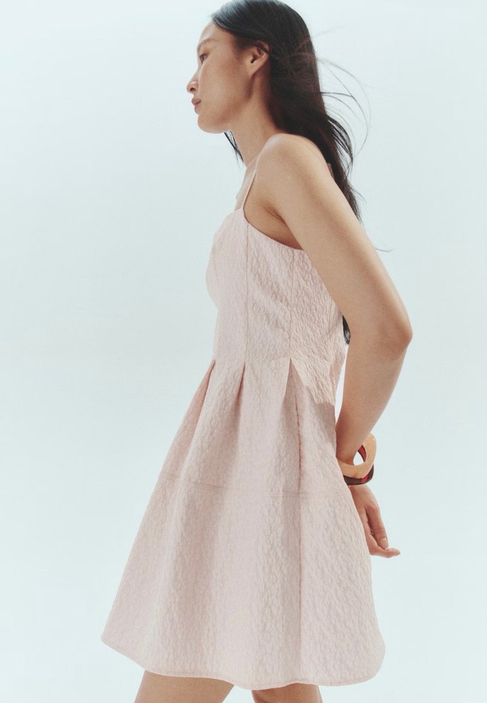 H&M Pembe Askılı Midi Elbise - Görsel 2