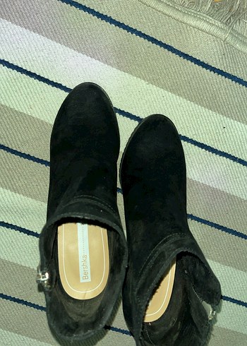 Bershka Süet Fermuarlı Kadın Topuklu Bot - Görsel 3