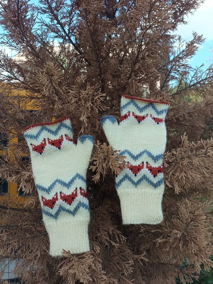 Renkli Bohem Örgü Kadın Eldiveni - Görsel 5