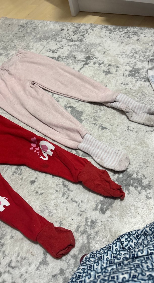 Kız Çocuk Kırmızı ve Gri Tayt Seti - Görsel 4