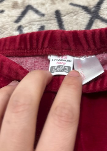 Bordo Kadife Kız Tayt - Görsel 3