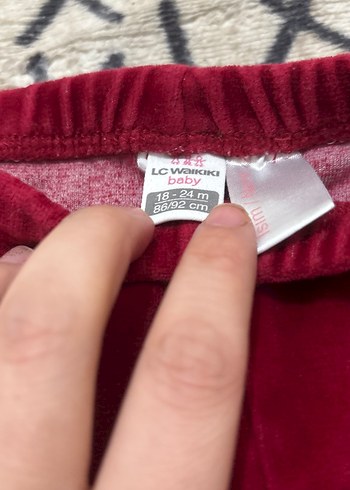 Bordo Kadife Kız Tayt - Görsel 4