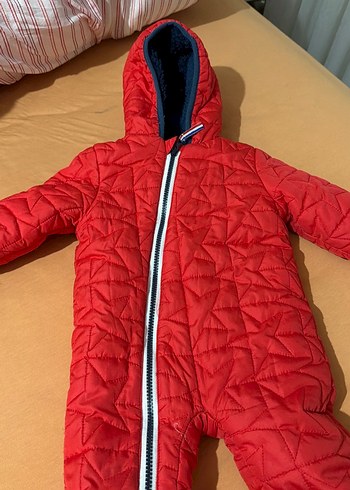 Kırmızı Fermuarlı Bebek Kayak Tulumu - Görsel 2
