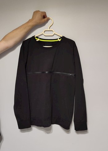 Siyah Fermuarlı Kadın Sweatshirt