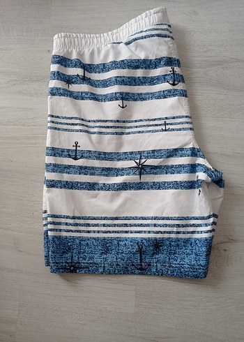 Erkek Beyaz Deniz Şortu XXL - Görsel 5