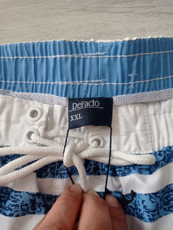 Erkek Beyaz Deniz Şortu XXL - Görsel 3