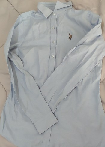 U.S. Polo Assn. Mavi Kadın Uzun Kollu Gömlek