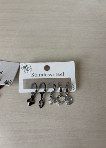 Kadın Kahverengi Mini Sıralı Küpe Seti
