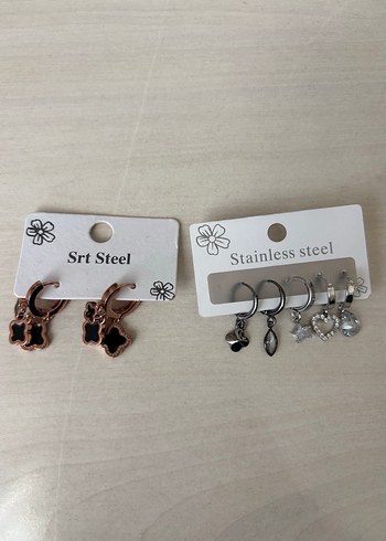 Accessorize Kadın Kahverengi Mini Sıralı Küpe Seti