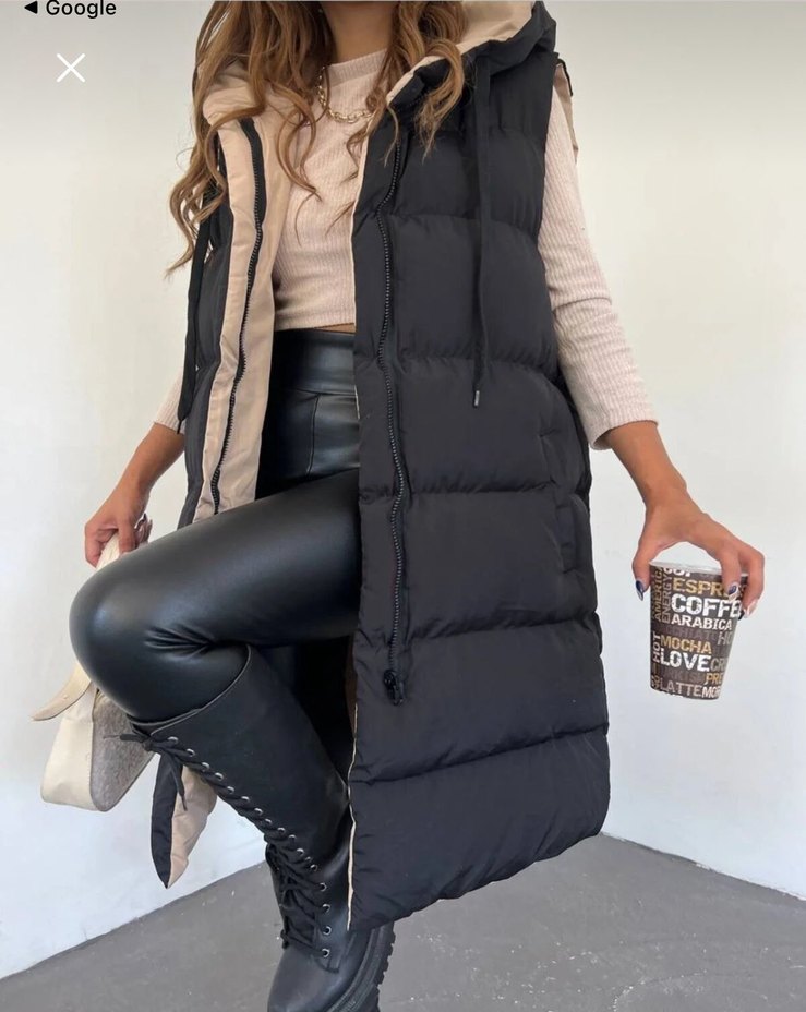 Uzun Kadın Şişme Yelek - Görsel 2