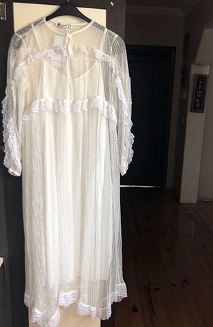 38 Beden beyaz Renk Beyaz Elbise