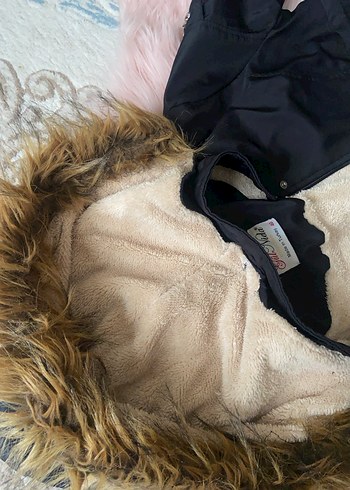 Siyah Kadın Kürklü Midi Ceket - Görsel 3