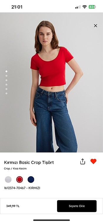 Mavi crop üst