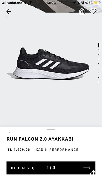 38 Beden Adidas spor ayakkabı
