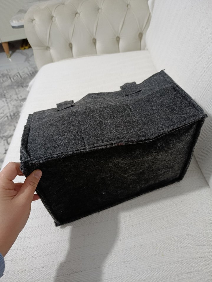 Gri keçe Bebek Çantası Organizeri - Görsel 4