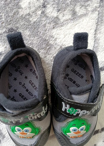 Gezer Gri Erkek Çocuk Sıcak Ev Terliği Velcro - Görsel 2