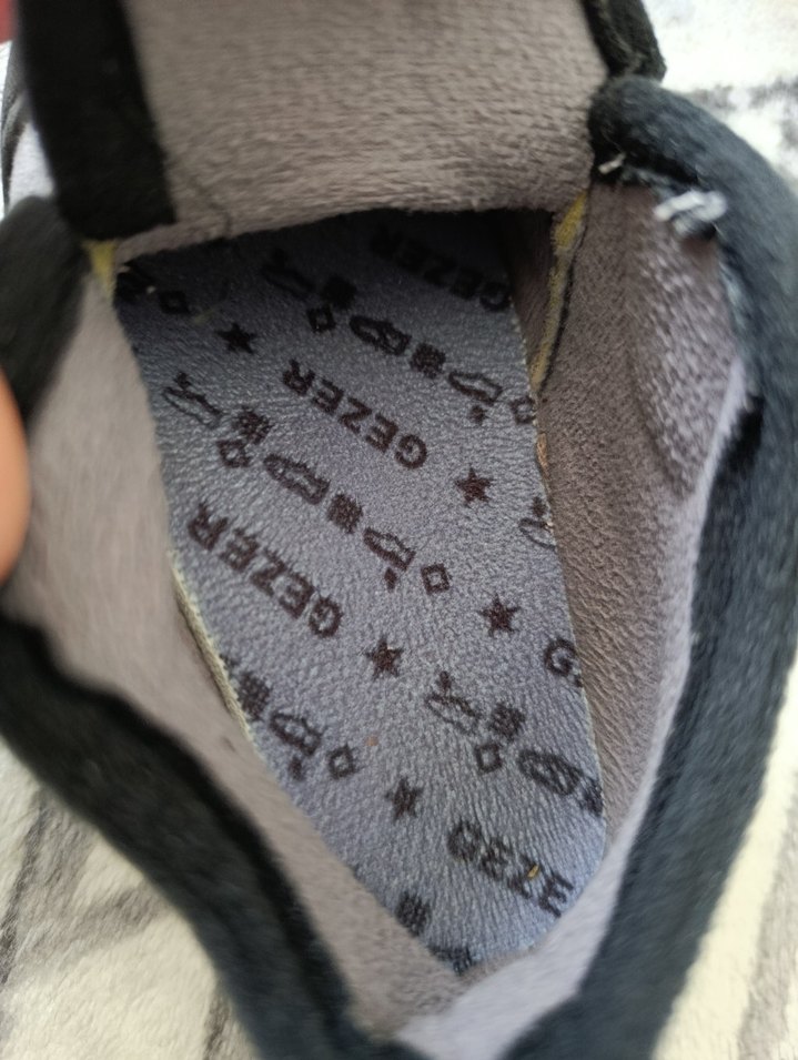 Gezer Gri Erkek Çocuk Sıcak Ev Terliği Velcro - Görsel 4