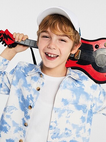 LC Waikiki LCW Kids Batik Desenli Uzun Kollu Gabardin Erkek Çocuk Gömlek
