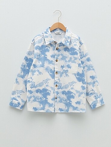 6 Yaş Beden LCW Kids Batik Desenli Uzun Kollu Gabardin Erkek Çocuk Gömlek