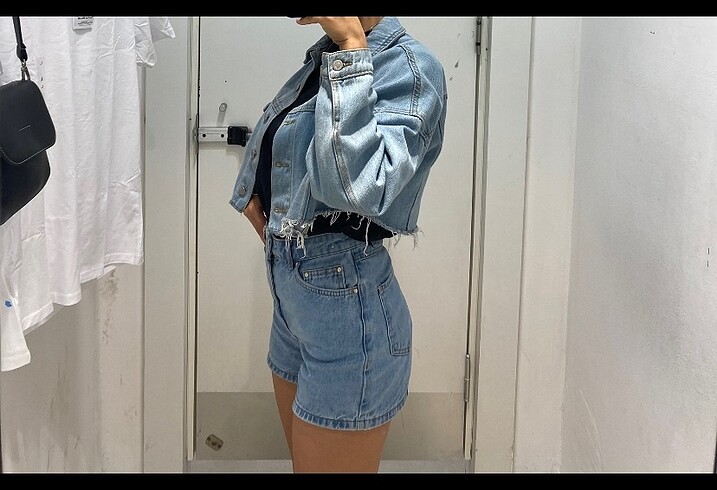 Crop kot ceket