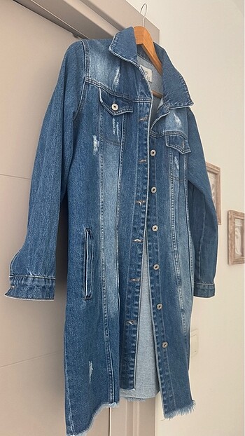 Uzun kot ceket - Görsel 2