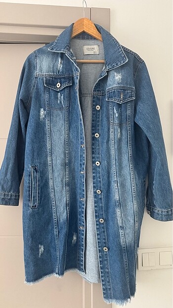 Uzun kot ceket - Görsel 4