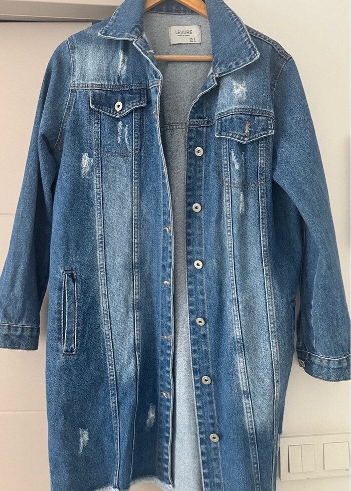 Uzun kot ceket - Görsel 4