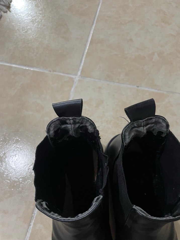 Siyah Deri Kadın Bot, Tokalı, Kalın Topuklu - Görsel 3