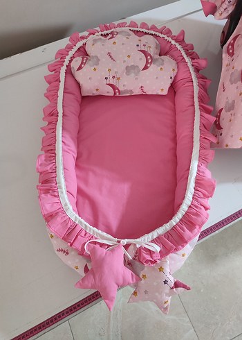 9- 18 kg Beden pembe Renk Pembe Bebek puset örtüsü ve baybinest Bebek yatağı