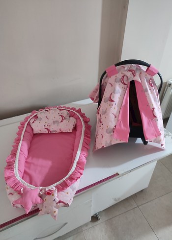 Pembe Bebek puset örtüsü ve baybinest Bebek yatağı