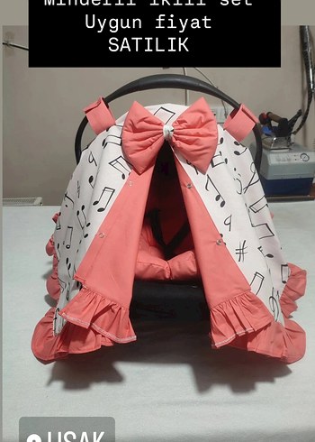 Pembe Renkli 2li bebek puset seti