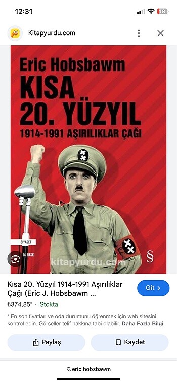 1914-1991 aşırılıklar çağı kitap