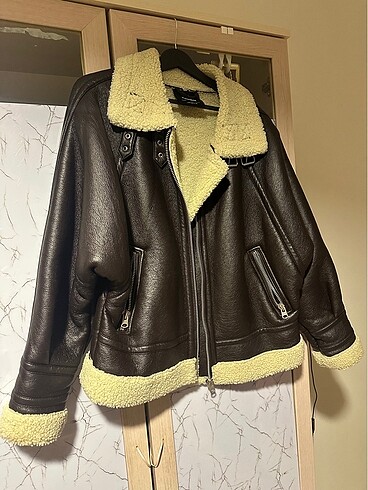 m Beden kahverengi Renk #pull&bear deri ceket